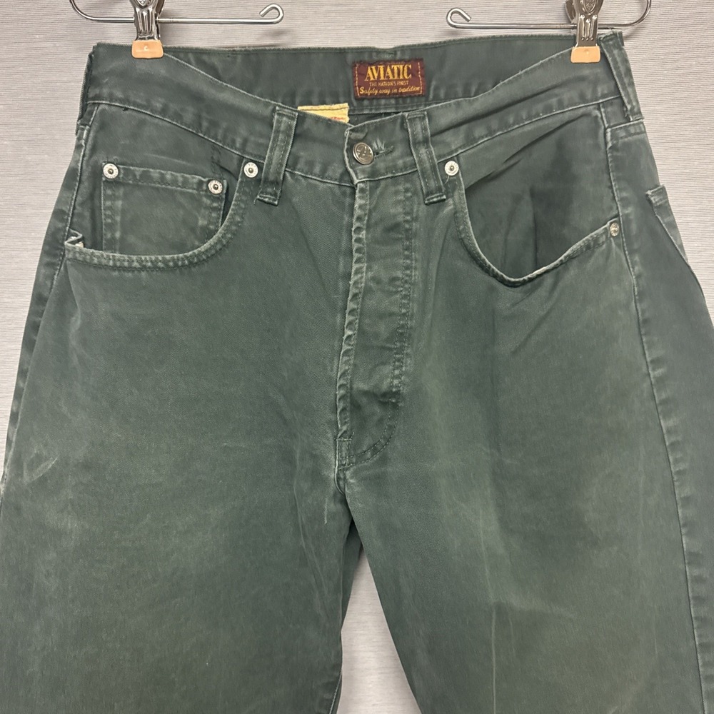 Vtg Aviatic Blue Green Button Fly Jeans - Italy - READ 31" Waist 30" Inseam Teal - Picture 6 of 11